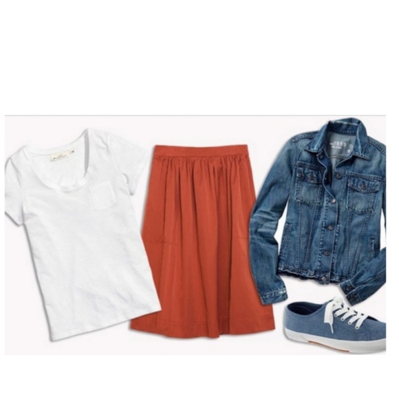 ZARA MIDI SKIRT WITH POCKETS ORANGE SIZE SMALL - Picture 7 of 7